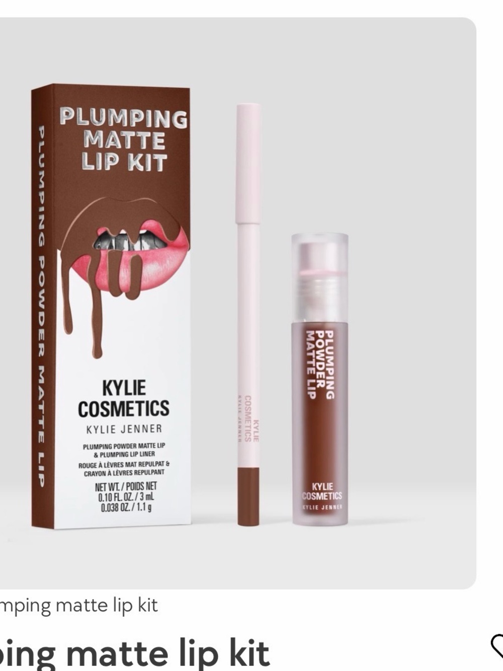 Kylie Cosmetics Plumping Matte Lip Kit – true brown K